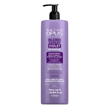 Shampoo Matizador Blond Expert Violet Salon Opus Cless 1L