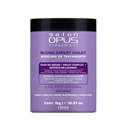 Mascara de Tratamento Blond Violet Matizadora Salon Opus Cless 1kg