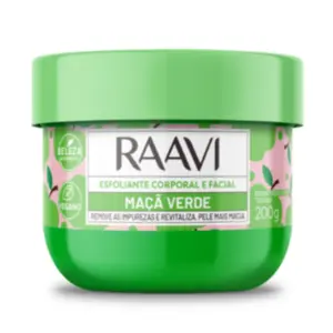 Esfoliante Corporal e Facial Maçã Verde Raavi 200g