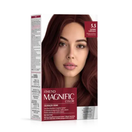 Kit Coloração Magnific Color 5.5 Castanho Claro Acaju Amend