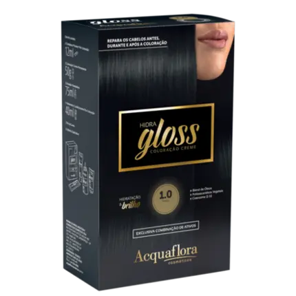 Coloração Permanente 1.0 Preto Hidra Gloss Acquaflora