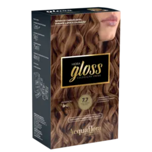 Coloração Permanente 7.7 Louro Natural Marrom Hidra Gloss Acquaflora