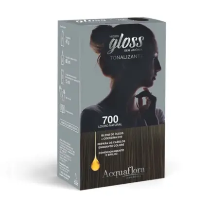 Kit Tonalizante Hidra Gloss 700 Louro Natural Acquaflora