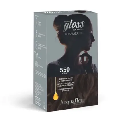 Kit Tonalizante Hidra Gloss 550 Acaju Acquaflora