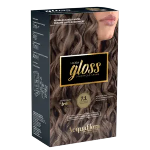 Coloração Permanente 7.1 Louro Natural Acinzentado Hidra Gloss Acquaflora