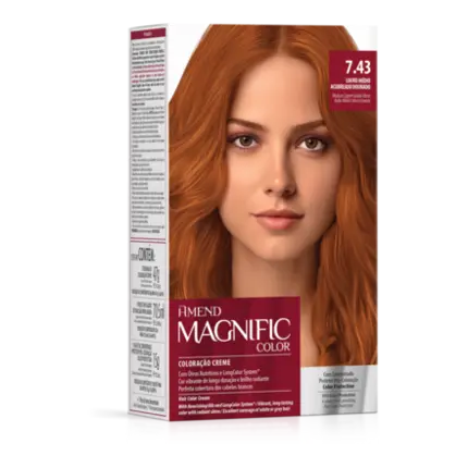 Kit Coloração Magnific Color 7.43 Louro Médio Acobreado Dourado