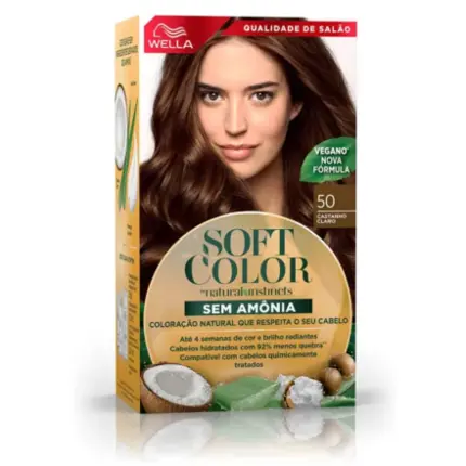 Coloração Sem Amônia Soft Color 50 Castanho Claro Wella