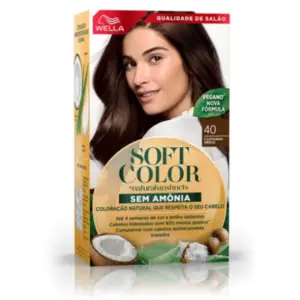 Coloração Sem Amônia Soft Color 40 Castanho Médio Wella