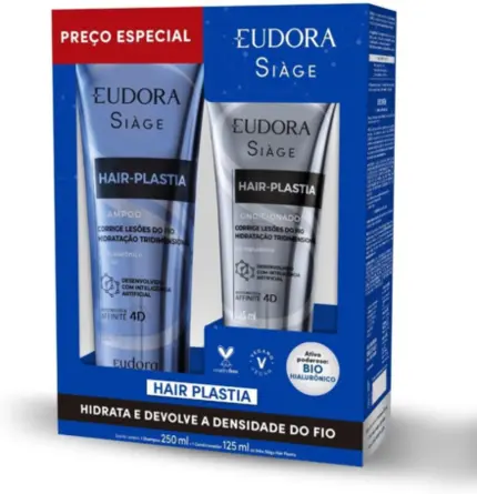 Kit Especial Shampoo 250ml + Condicionador 125ml Hair Plastia Eudora Siàge