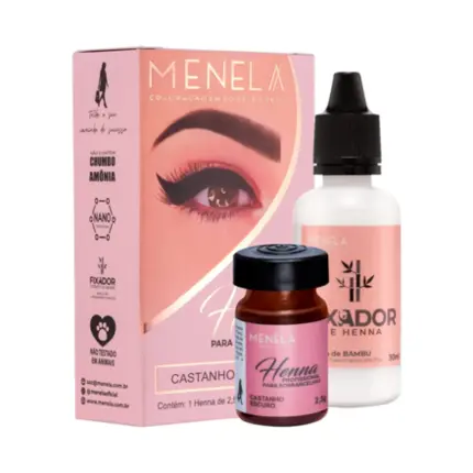 Kit Henna Profissional Castanho Escuro Menela 2,5g